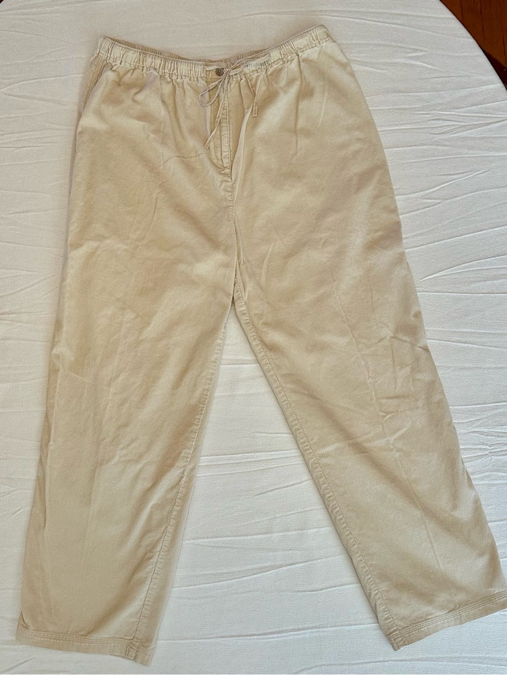 J. Jill Cream Corduroy Drawstring Pants Size XL